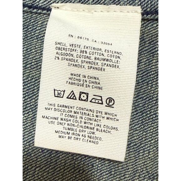 Pilcro Anthropologie Denim Jean Jacket Dark Wash Small Petite SP Cropped - Picture 9 of 9